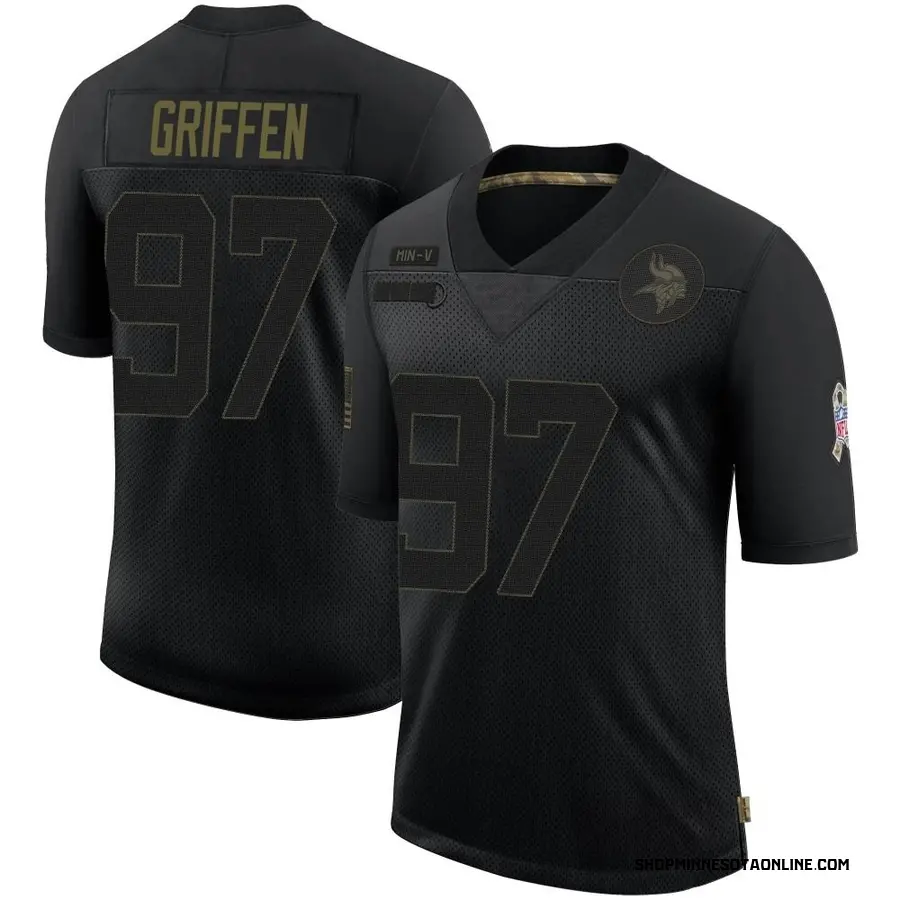 Black Youth Everson Griffen Minnesota Vikings Limited 2020 Salute To Service Jersey