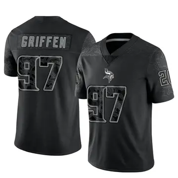 Black Youth Everson Griffen Minnesota Vikings Limited Reflective Jersey