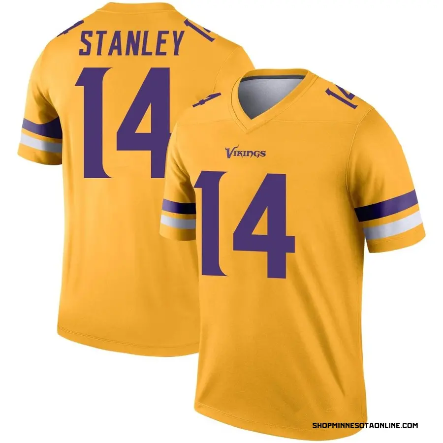 Gold Men's Nate Stanley Minnesota Vikings Legend Inverted Jersey