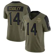 Olive Men's Nate Stanley Minnesota Vikings Limited 2021 Salute To Service Jersey