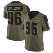 Olive Men's Tom Johnson Minnesota Vikings Limited 2021 Salute To Service Jersey