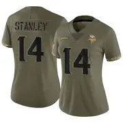 Olive Women's Nate Stanley Minnesota Vikings Limited 2022 Salute To Service Jersey