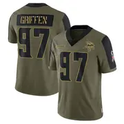 Olive Youth Everson Griffen Minnesota Vikings Limited 2021 Salute To Service Jersey