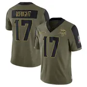Olive Youth Ryan Wright Minnesota Vikings Limited 2021 Salute To Service Jersey